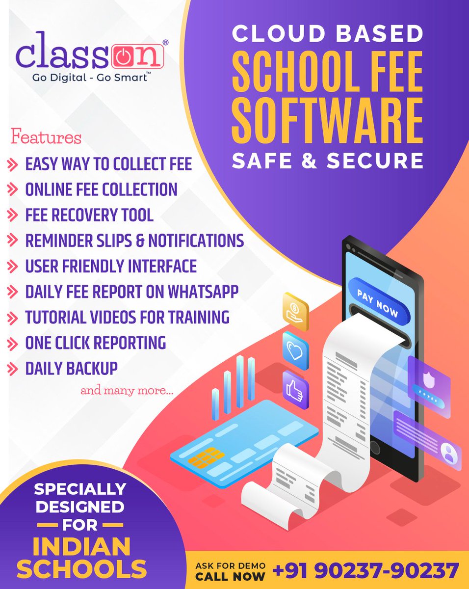 classonapp's tweet image. Cloud Based School Fee Software Safe &amp;amp; Secure.

Specially Designed for Indian Schools.

#CloudBased #SchoolFeeSoftware #SafeAndSecure #IndianSchools #EducationTechnology #SchoolManagement #DigitalSolution #FeeManagement #TechnologyInEducation #Efficiency #Convenience #School