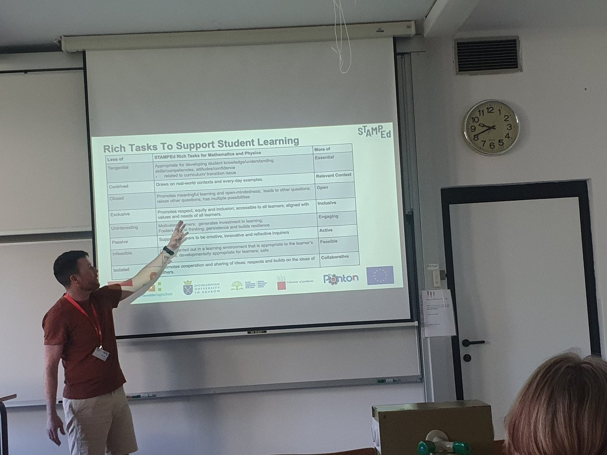 peterjcummins's tweet photo. @grimesp3 kicking off the the final conference of @STAMPEdProject at the University of Ljubljana, Slovenia. Two days to focus on how Teacher Inquiry can improve transitions in Maths and Physics across EU schools. @EUErasmusPlus @DCU @JagiellonskiUni https://t.co/OR122BnkN2