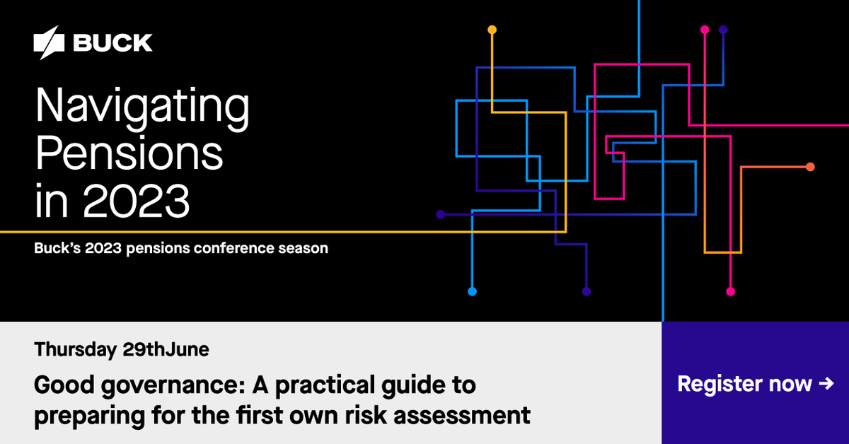 This Thu (29 June), as part of our 2023 pensions conference season, @DalriadaTrustee's Paul Tinslay & Buck's Elizabeth Bostock will cover how trustees can best prepare for their 1st own risk assessment in a more policy-driven, documented governance enviro hubs.ly/Q01VGc7s0