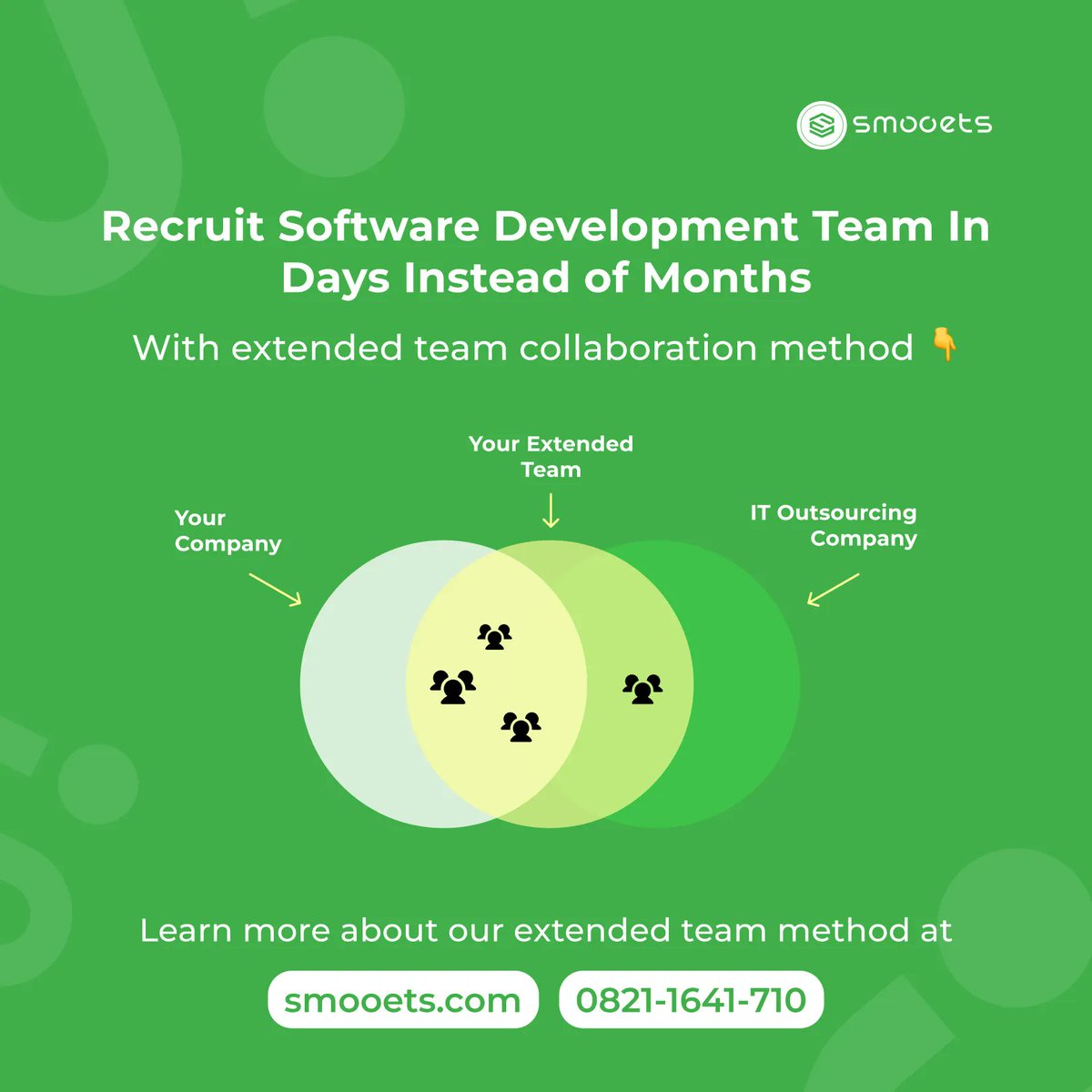 SMOOETS's tweet photo. Extended Team or team extension method is one of our best collaboration methods you can have if:⁣
⁣
Your project need help for a short period, and you don't want the hassle of full time hiring⁣
⁣
---
#smooets⁣
#itoutsourcing⁣
#webdevelopment⁣ https://t.co/lzOk9WrO9U