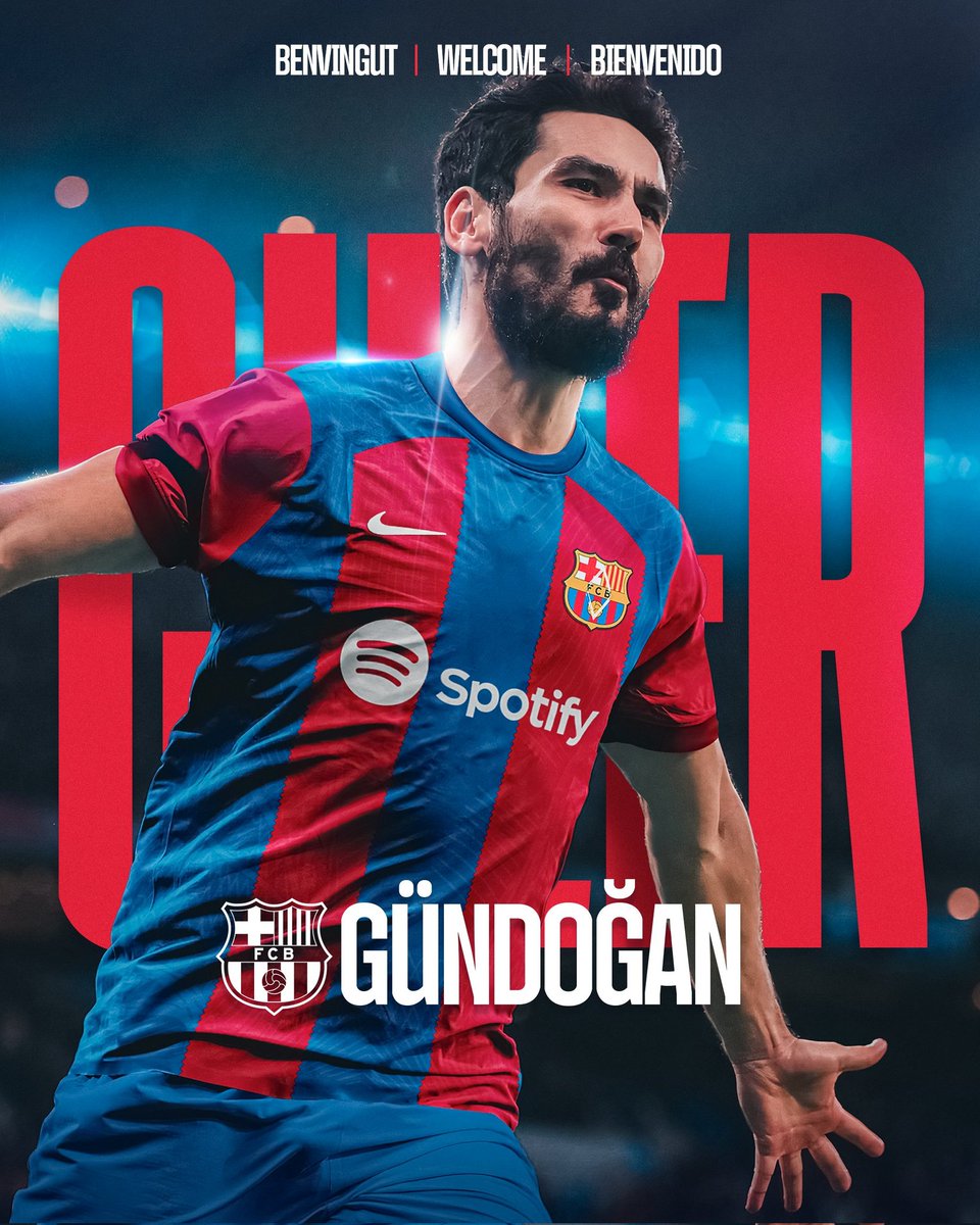 ✅ RESMI: Barcelona umumkan kedatangan İlkay Gündoğan. Kabarnya ia akan dikontrak hingga 2025.

İlkay Gündoğan (32 tahun) didatangkan Barca secara free transfer, setelah kontrak nya habis dengan Manchester City.

Welcome!