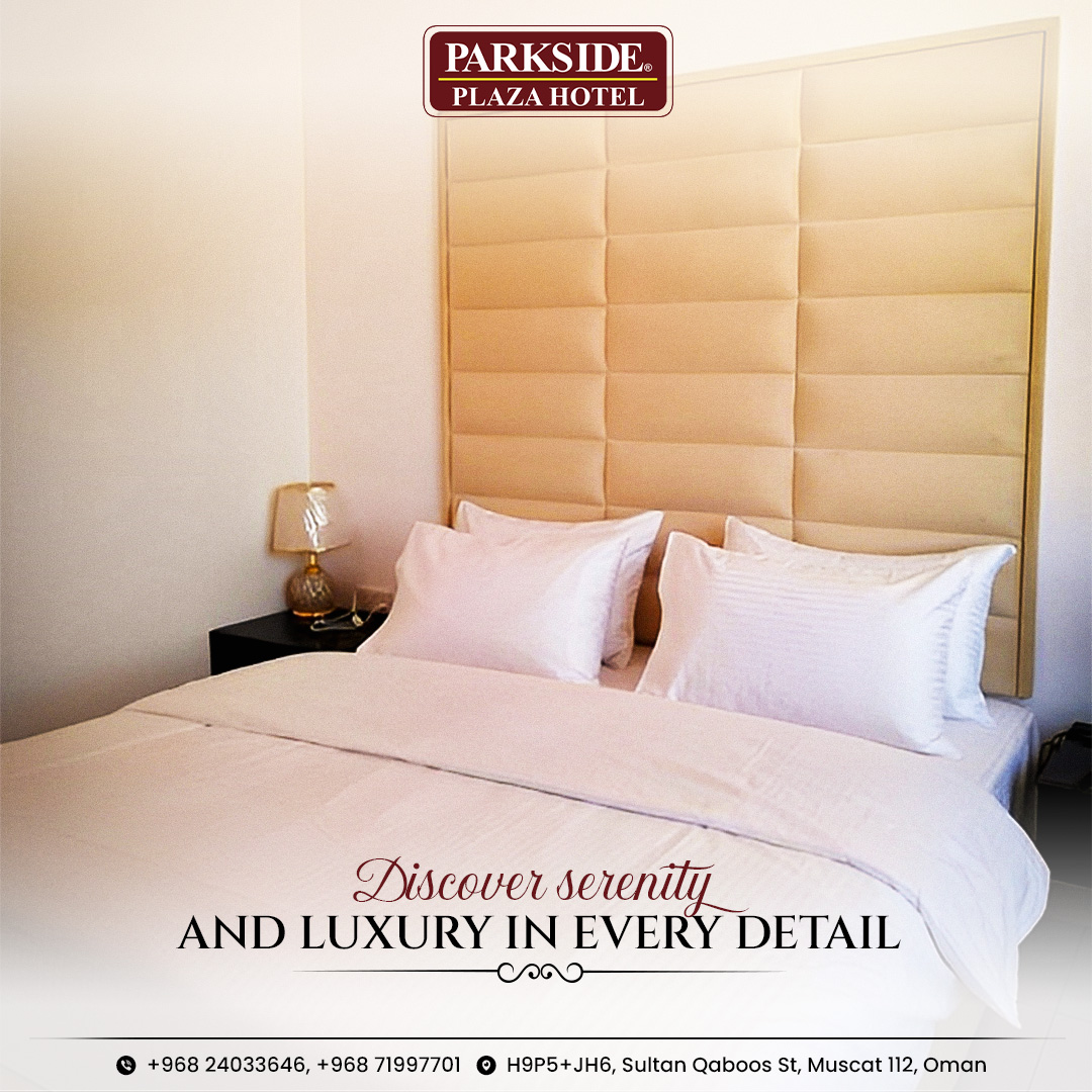 Elevate your stay to new heights of modernity. Our hotel rooms offer a sensory journey of modern luxury. #ElevateYourStay #SensoryJourney

For reservations :
Email Us At : parksideplazahoteldm@gmail.com
Call Us At : +968 24033646, +968 71997701

#parksideplaza #parkside #hotel