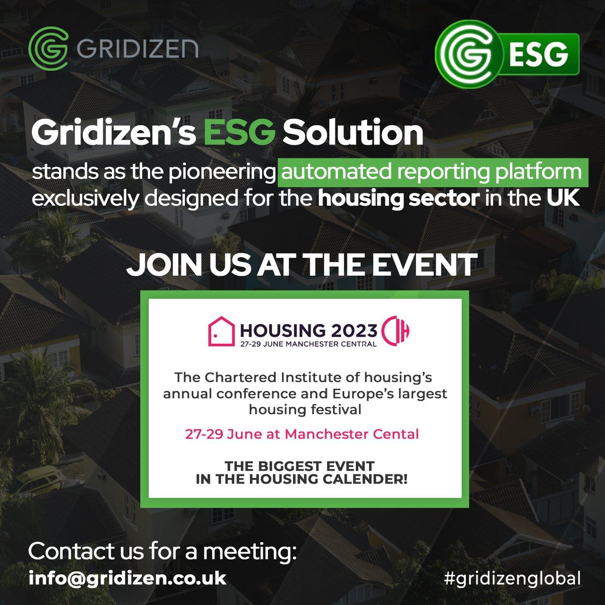 Gridizen's ESG solution stands as the pioneering automated reporting platform exclusively designed for the housing sector in the UK

Contact us for a meeting on :
info@gridizen.co.uk

<a href="/Housing_event/">Housing</a> | <a href="/kammahmood/">💙Kamran</a> 

#ukhousing #housing #socialhousing #housingevent #uk