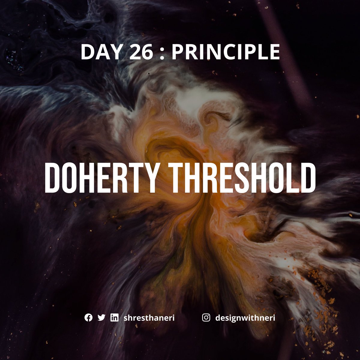 shresthaneri's tweet photo. #Day26 of #60days
Today I learnt #DohertyThreshold under Principle.
It states that productivity increases when users & computers communicate at a speed of less than 400ms, preventing any waiting between them.
#60DaysOfLearning2023 #LearningWithLeapfrog #LSPPD26 @lftechnology https://t.co/5B3AyHBXd7