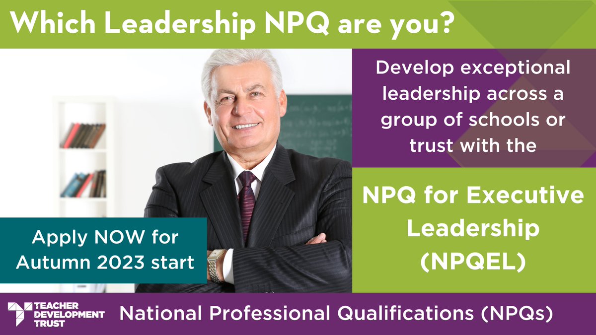 'One of the things which is really important about the NPQ for Executive Leadership #NPQEL is that it has real resonance, and real meaning and impact for participants' @sirstevelanc, Lead Facilitator. Apply now for Autumn 2023: tdtrust.org/npqel/