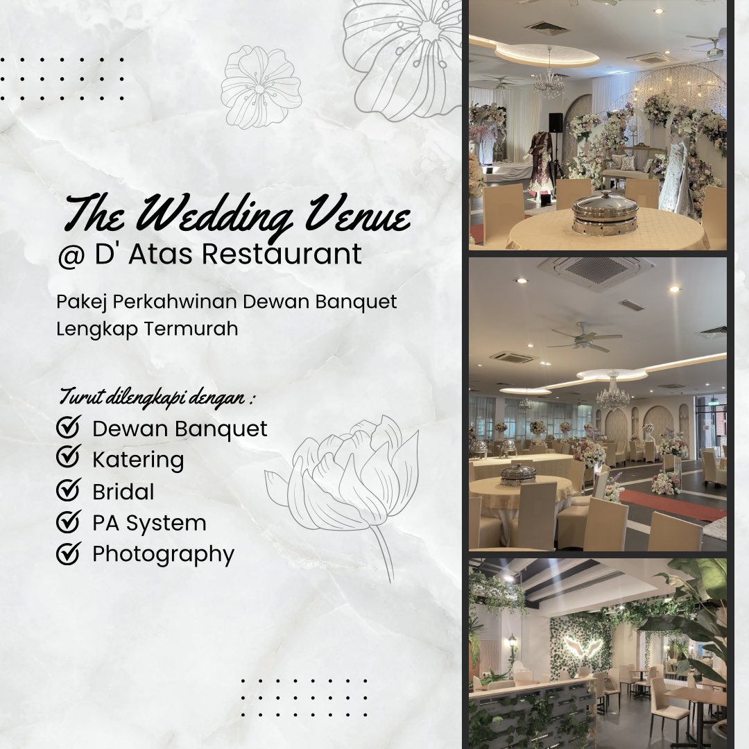 The Wedding Venue @ D’ Atas Restaurant

#weddingipoh 
#viralperak 
#pakejperkahwinan