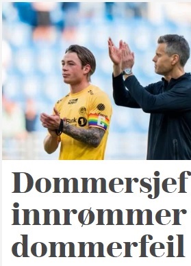 KennethJS's tweet image. Burde det ikke være &quot;Dommersjef dommerinnrømmer dommerfeil&quot; ?