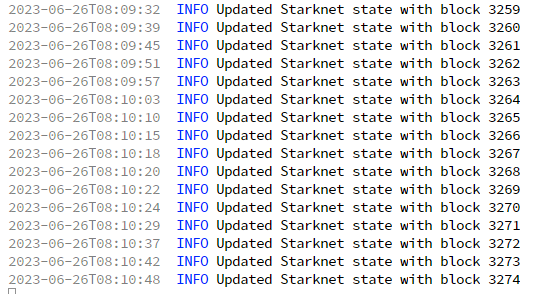 albertathela's tweet photo. my @Starknet node is running perfectly https://t.co/iCetQLNaKL