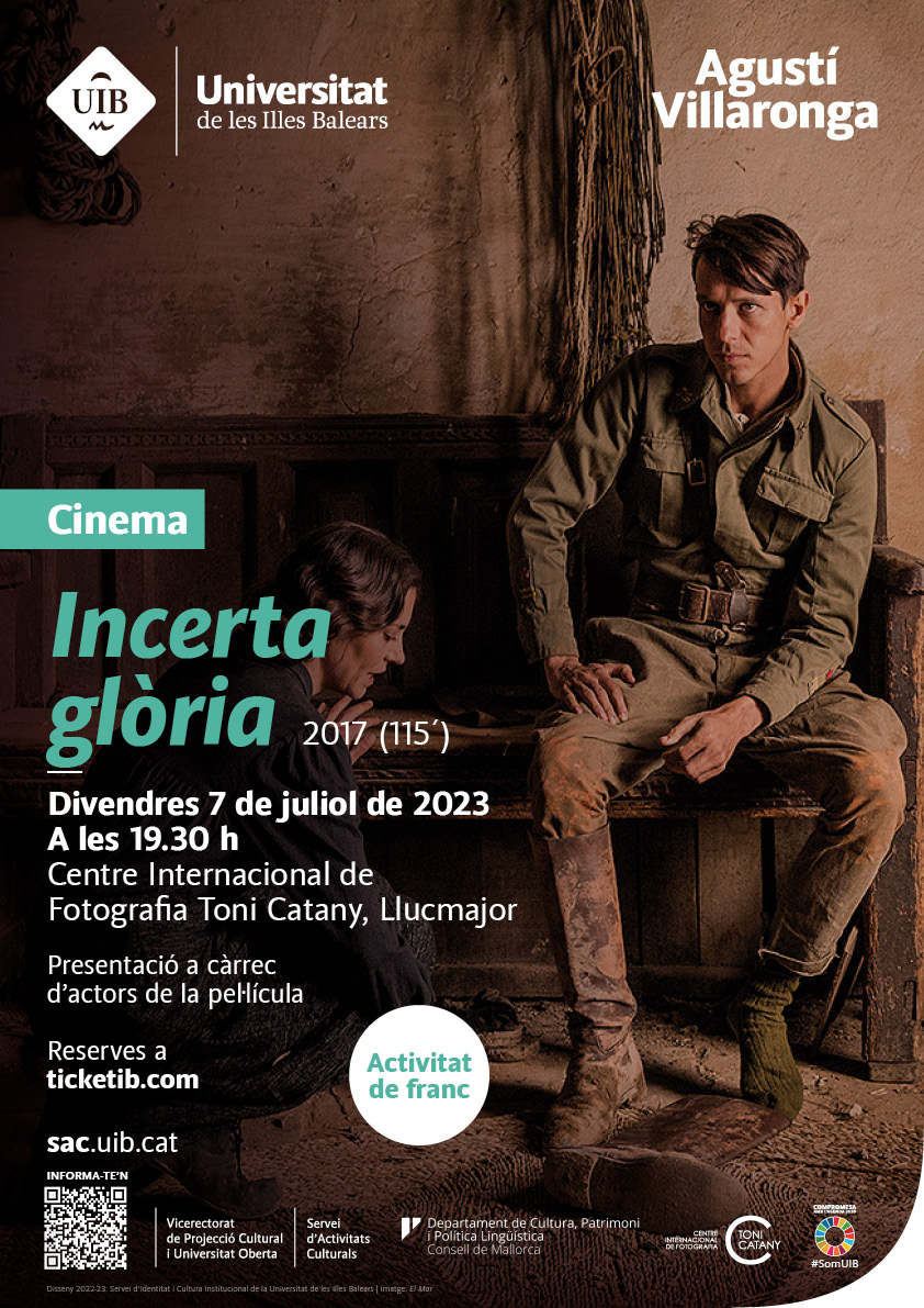 Propera activitat al #CIFTC associada a #Transferències: projecció d'INCERTA GLÒRIA d'Agustí Villaronga.
dv 7/7 - 19.30h. Activitat gratuïta amb reserva prèvia.
Organitza @CulturaUIB 
+info: fundaciotonicatany.cat/?p=3173