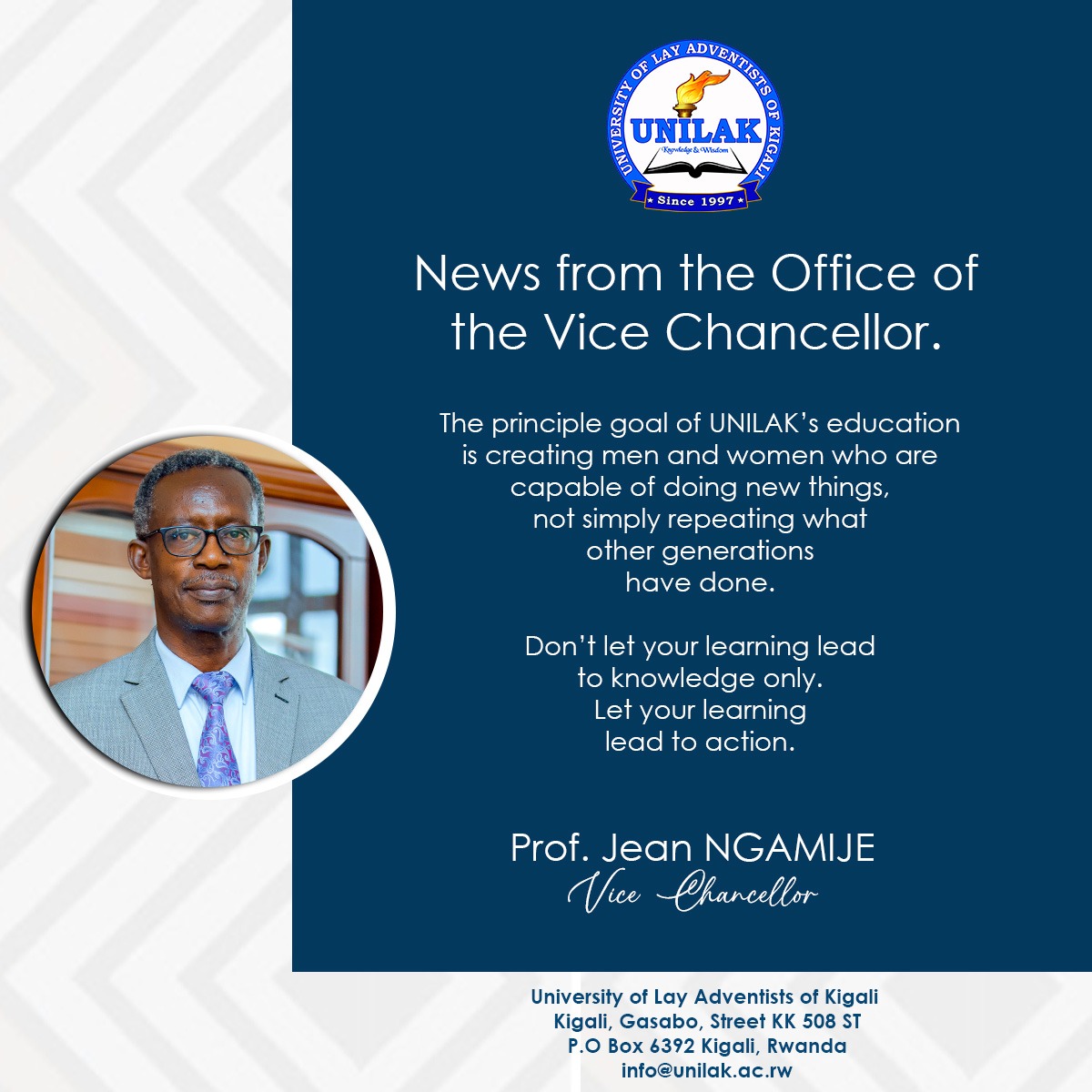 News from the Vice Chancellor