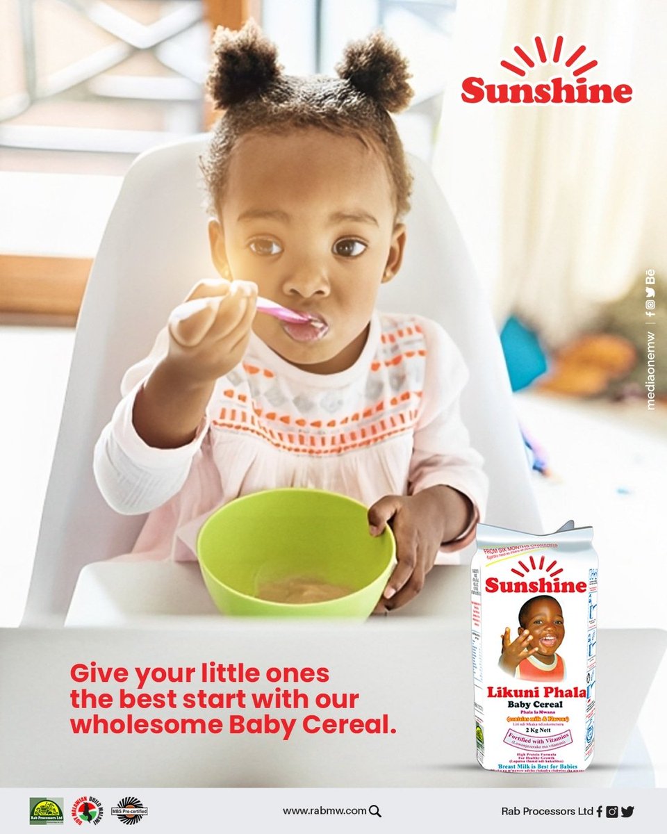 LtdRab's tweet photo. M'mela mpoyamba, invest in your babies with a nutritious boost from our Likuni Baby cereal and lay the best foundation for them!
#mediaonemw #rabgroup #rabprocessors #malawi #sunshine #likunibabycereal #likuniphala https://t.co/WnyMVYP769