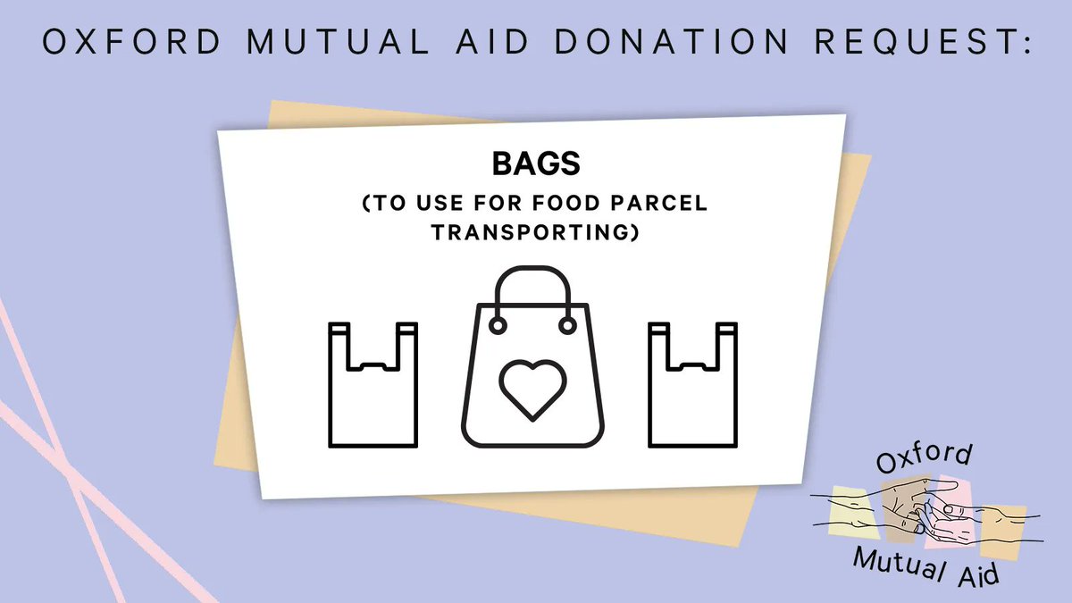 Don't throw out your carrier bags - we'd love them to transport our #FoodParcels! Please bring them to @Cowley_stjohn between 5-7pm any day other than Saturday
