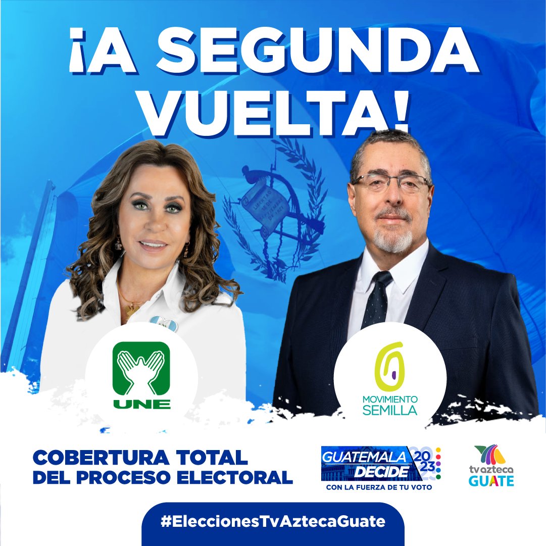 TV Azteca Guate on Twitter "Sandra Torres por el partido UNE y Bernardo Arévalo por el partido