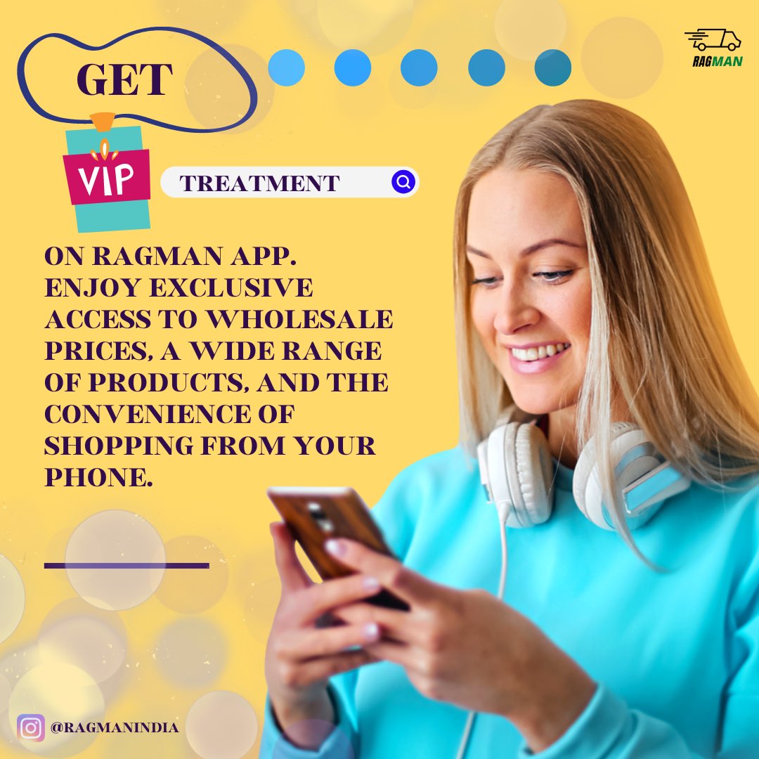Get the VIP treatment with the Ragman app. Enjoy exclusive access to wholesale prices, a wide range of products, and the convenience of shopping from your phone.

#ragmanapp #WholesaleShopping #ShopInBulk #WholesaleDeals
#SaveBig #ConvenientShopping
#WholesaleApp