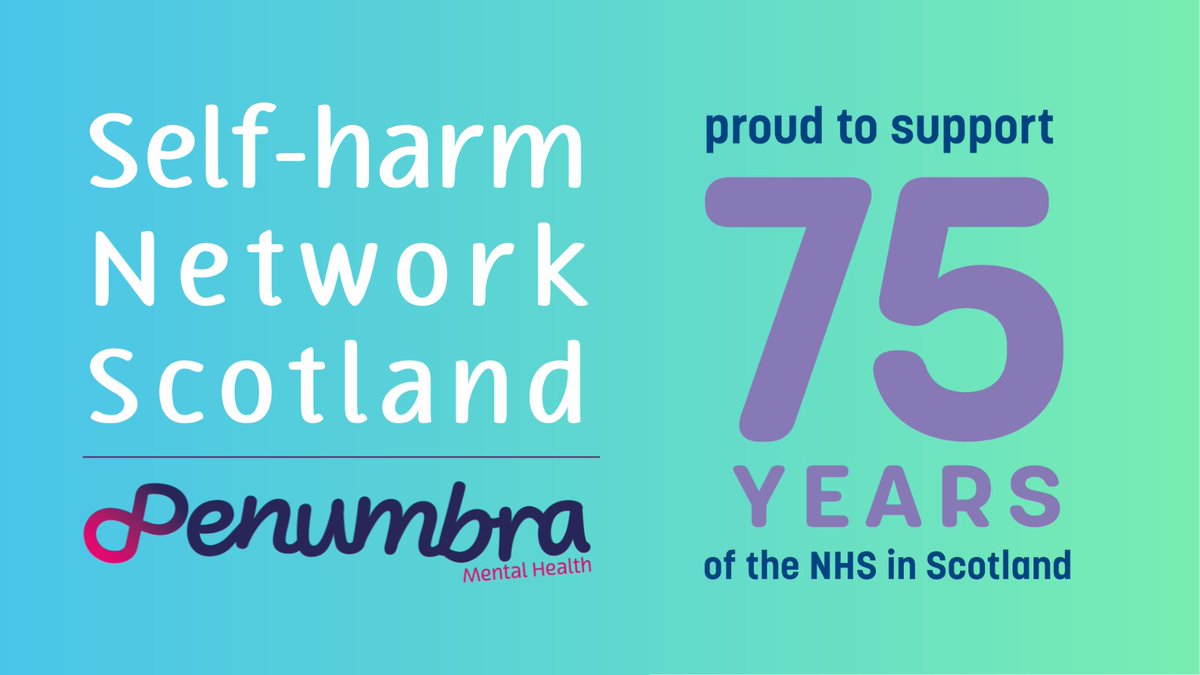 Self-Harm Network Scotland is proud to support 75 years of the NHS in Scotland!

To say thank you, we are hosting free self-harm awareness training sessions, specifically aimed at NHS staff in Scotland.

#NHSScot75 💙💜💚

Find out more on Eventbrite
👉eventbrite.co.uk/e/self-harm-ne…