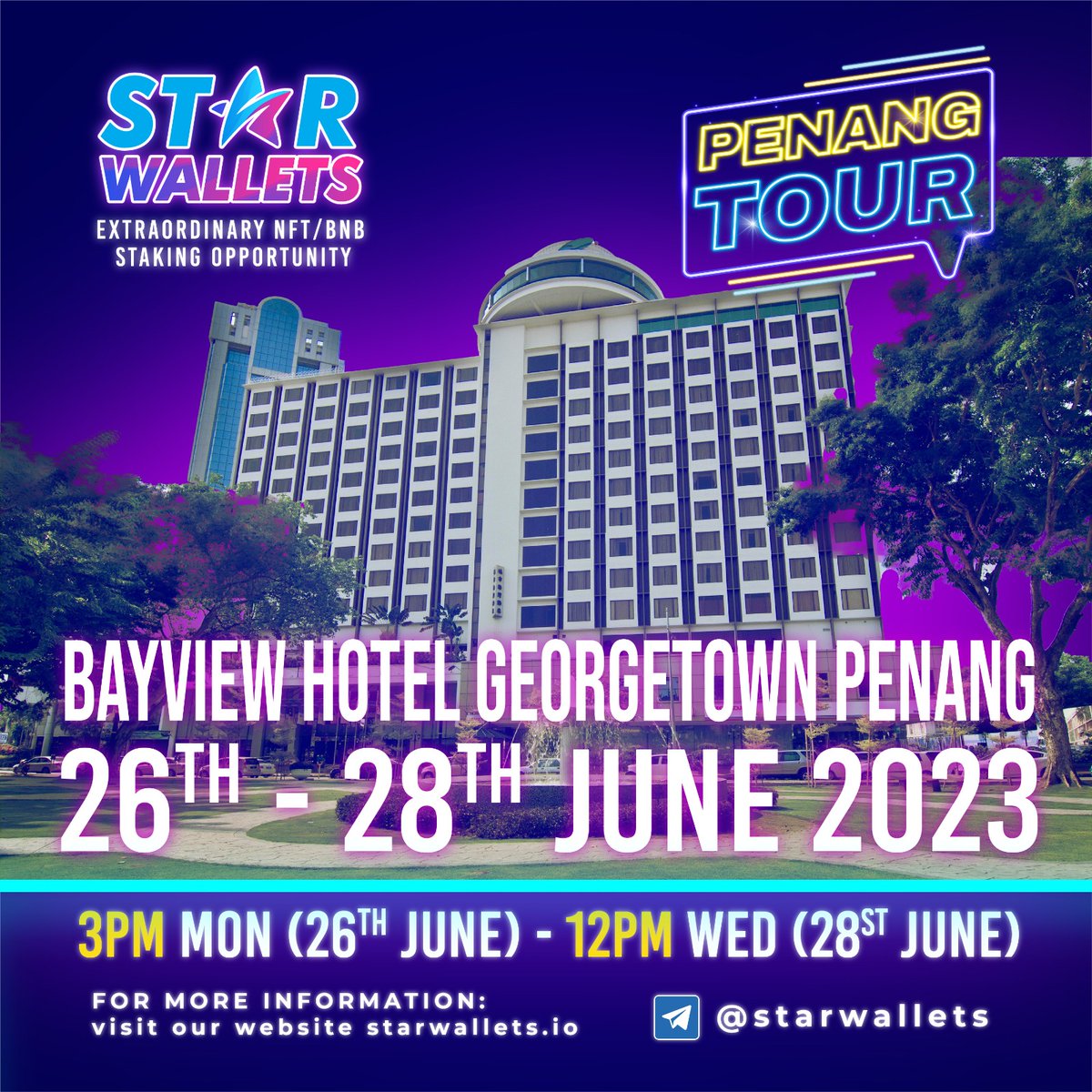StarWallets's tweet photo. ๐๐ฎ๐น๐น๐ถ๐ป๐ด ๐ฎ๐น๐น ๐๐ฟ๐๐ฝ๐๐ผ ๐๐ป๐๐ต๐๐๐ถ๐ฎ๐๐๐ ๐ถ๐ป ๐ฃ๐ฒ๐ป๐ฎ๐ป๐ด!
๐ข Join StarWalletsโ Exclusive Live Tour from 26 - 28 June 2023! ๐
๐ฆ๐ฒ๐ฒ ๐๐ผ๐ ๐ถ๐ป ๐ฃ๐ฒ๐ป๐ฎ๐ป๐ด! ๐โจ
#StarWallets #StarWalletsPenangTour #NFT #BNB #StakingOpportunity #passiveincome #binance https://t.co/mKJXxmj3Cf