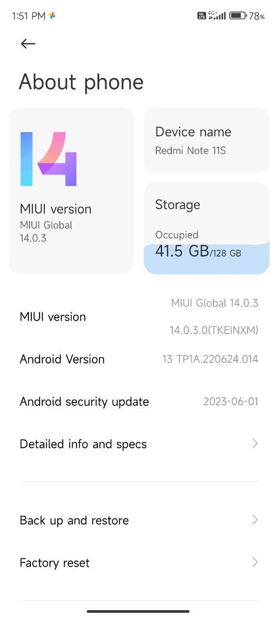 TECH__MUKUL's tweet photo. Redmi Note 11S MIUI 14.0.3.0 India Update Released for Beta Testers!
Download Link: https://t.co/tf1cYddg4L
#RedmiNote11S #Xiaomi #Redmi #MIUI #MIUI14 https://t.co/s5wQp8b3BC