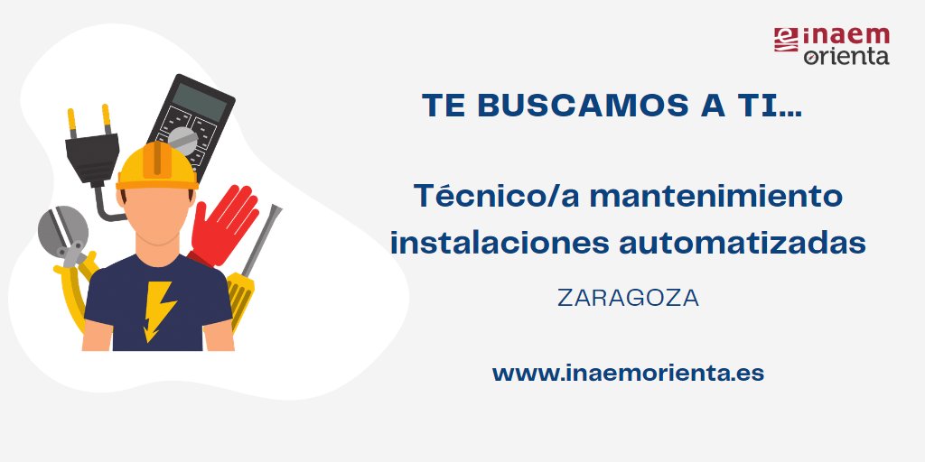 Inaemorienta's tweet image. 🆕Nuevo perfil publicado: Personal técnico de #mantenimiento #electrónico
👉Experiencia en mantenimiento de instalaciones automatizadas
👉 Ejecución de trabajo en altura (Silos)
👉 Convenio del metal, contratación indefinida

¿Te interesa? Pregunta en inaemorienta.es