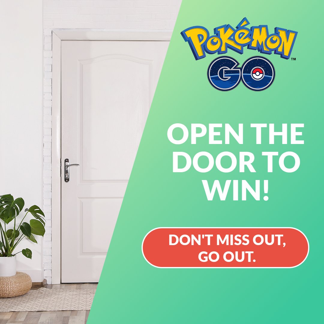 Time to open the front door and plunge into some #PokemonGO adventures.  🏃‍♀️🏃🏃‍♂️🚪 Let's open it together: Share a #GOsnapshot of your adventures with us! 📸 
With 50 photos, the door will open and with a bit of luck, you'll get a surprise!
#DONTMISSOUTGOOUT