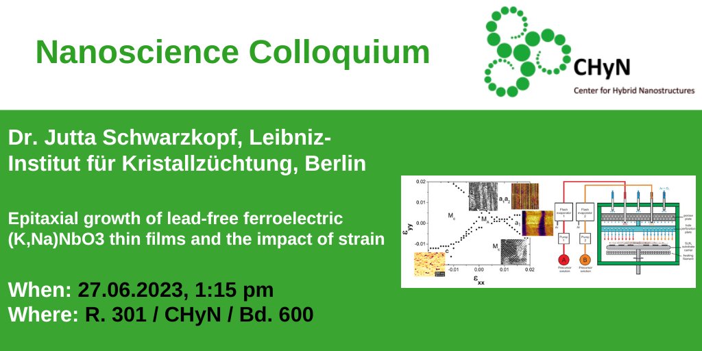 CHyN (@chyn_uniham) on Twitter photo Tuesday, June 27th. We are very pleased to announce the next talk within the "Nanoscience Colloquium" - CHyN meets HARBOR. Our speaker is Dr. Jutta Schwarzkopf, Leibniz-Institut Berlin <a href="/CHyN_UniHam/">CHyN</a> <a href="/desy/">DESY (Deutsch)</a> @DorotaKoziej <a href="/TUHamburg/">TU Hamburg</a> <a href="/harbor_unihh/">harbor_unihh</a> <a href="/unihh/">Universität Hamburg</a> <a href="/KoziejLab/">KoziejLab</a> Tuesday, June 27th. We are very pleased to announce the next talk within the "Nanoscience Colloquium" - CHyN meets HARBOR. Our speaker is Dr. Jutta Schwarzkopf, Leibniz-Institut Berlin <a href="/CHyN_UniHam/">CHyN</a> <a href="/desy/">DESY (Deutsch)</a> @DorotaKoziej <a href="/TUHamburg/">TU Hamburg</a> <a href="/harbor_unihh/">harbor_unihh</a> <a href="/unihh/">Universität Hamburg</a> <a href="/KoziejLab/">KoziejLab</a>