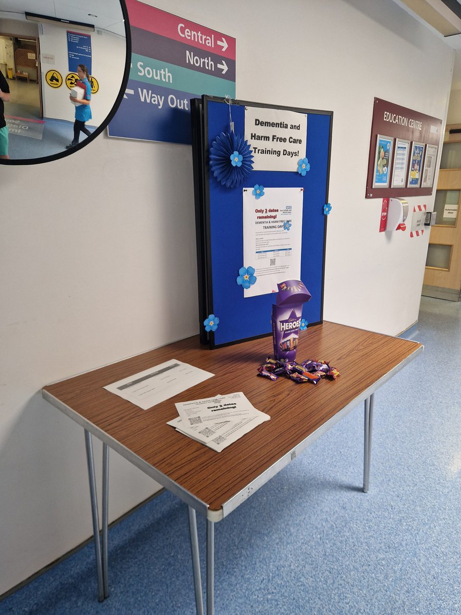278 Staff trained and over 100 more booked on the last 3 Dementia and Harm Free Care training days! Spaces still remain! So visit our stall outside the education centre in Ipswich Hospital to see how you can book a slot! 🏥💙 <a href="/ESNEFT/">East Suffolk and North Essex NHS Foundation Trust</a> <a href="/Team_ESNEFT/">Team ESNEFT</a> <a href="/EsneftDementia/">ESNEFT Dementia</a> <a href="/ESNEFT_CAN/">ESNEFT Deconditioning Prevention</a>