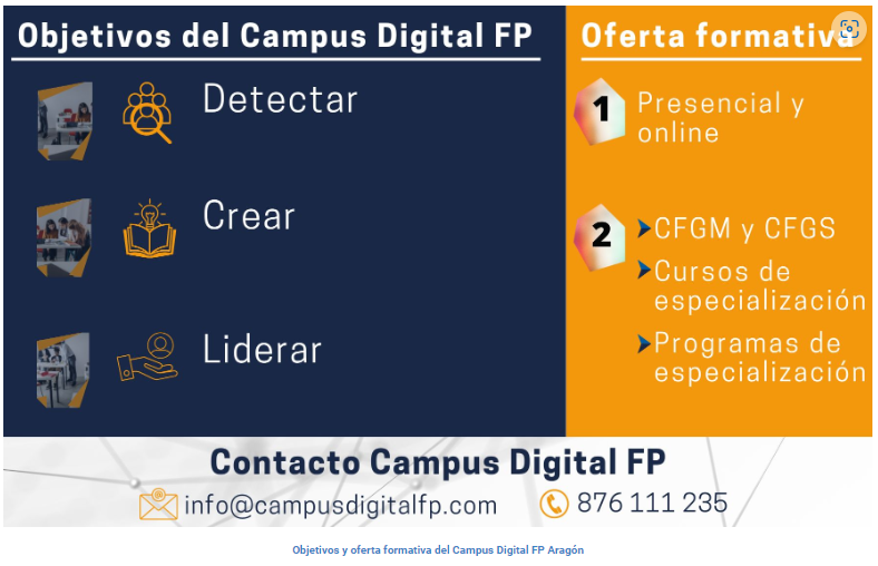 Inaemorienta's tweet photo. 🆕 Nuevo #Campus #Digital de Formación Profesional en Aragón @GobAragon
🎯¿Conoces la oferta #formativa?
👌En nuestro blog te explicamos los tipos de #cursos y ciclos #formativos de grado medio y superior que puedes cursar online
https://t.co/S6kev4d654 https://t.co/zzliHulBfY