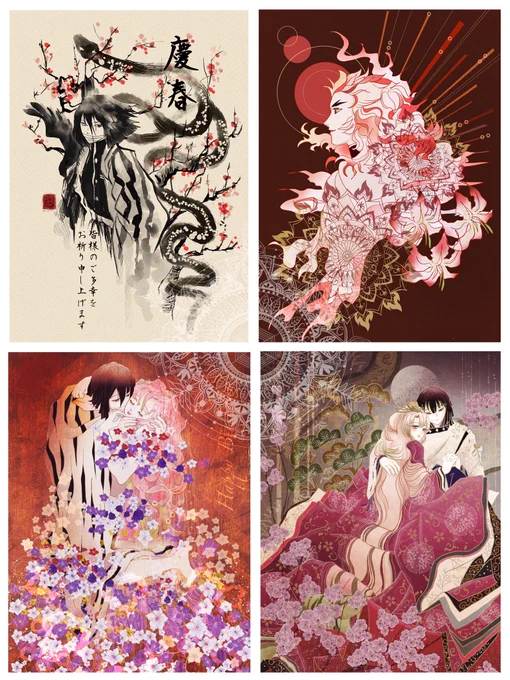 # 2023年自分が選ぶ今年上半期の4枚その1

一枚絵は今も毎回描くたびに四苦八苦…上達したくてあれこれ試しました。でもそういった技術的なことよりも、セリフのない一枚絵では見た方に自分の意図が伝わるようにに分かりやすく伝える努力が私の課題と気がついた時期でした。
この4枚は絵画のオマージュ 