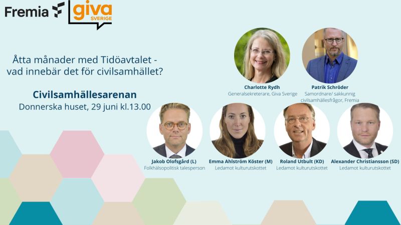 I #Almedalen är Fremia en del av Civilsamhällesarenan, där vi bla arrangerar seminariet 'Åtta månader med Tidöavtalet - vad innebär det för civilsamhället?' tillsammans med @GivaSverige. Vi livesänder allt: mucf.se/civilsamhalles… #civsamarenan #civsam #svpol