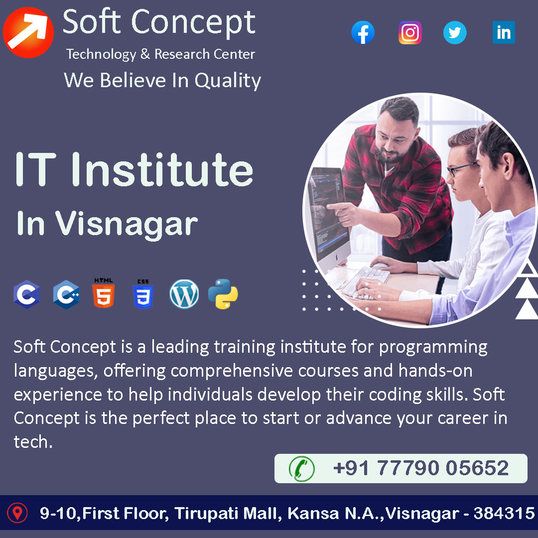 #Training #itinstutute #computertraining #ITInstitute_in_visnagar #computuer #clanguage #php #java #photoshop #canva #javascript #wordpress #html
