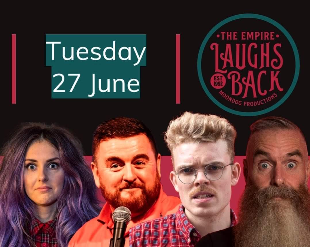 Belfast Empire (@belfastempire) on Twitter photo Tomorrow night is <a href="/empire_comedy/">Empire Laughs Back</a> <a href="/paddythedagger/">Paddy Mcdonnell 🌐</a> @lisacaseycomedy @horatiogouldcomedy @martin_mor_comedy ⚡️⚡️⚡️ £12 entry. Tickets bought in advance on empirelaughsback.com
Free pint of @harplagerni for everyone 🍻 Tomorrow night is <a href="/empire_comedy/">Empire Laughs Back</a> <a href="/paddythedagger/">Paddy Mcdonnell 🌐</a> @lisacaseycomedy @horatiogouldcomedy @martin_mor_comedy ⚡️⚡️⚡️ £12 entry. Tickets bought in advance on empirelaughsback.com
Free pint of @harplagerni for everyone 🍻
