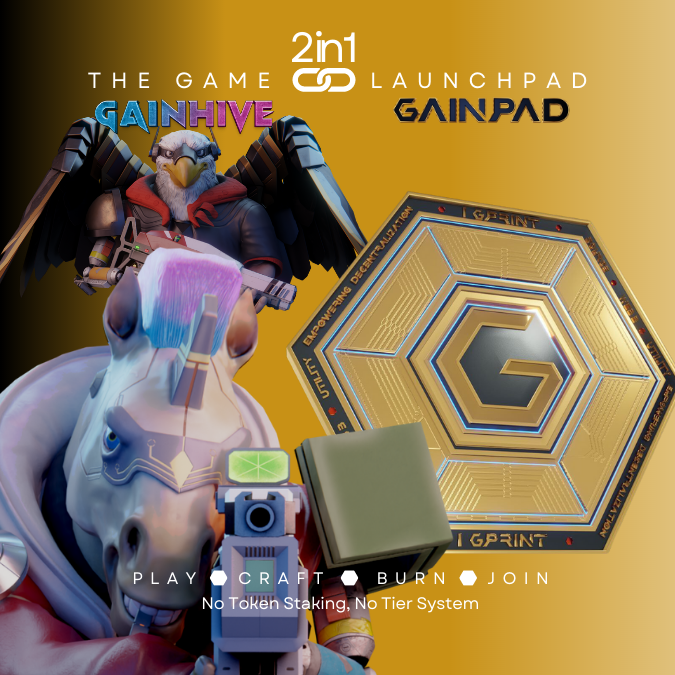 It is a 2in1 platform. #GainHive A Strategy Game. #GainPad Tierless Launchpad. Play - Craft - Burn to Participate. 💰Get Extra Value For Your Joy Time. #Launchpad #IDO #INO #IGO #WEB3 #GameFi #NFT #Giveaway #Airdrop