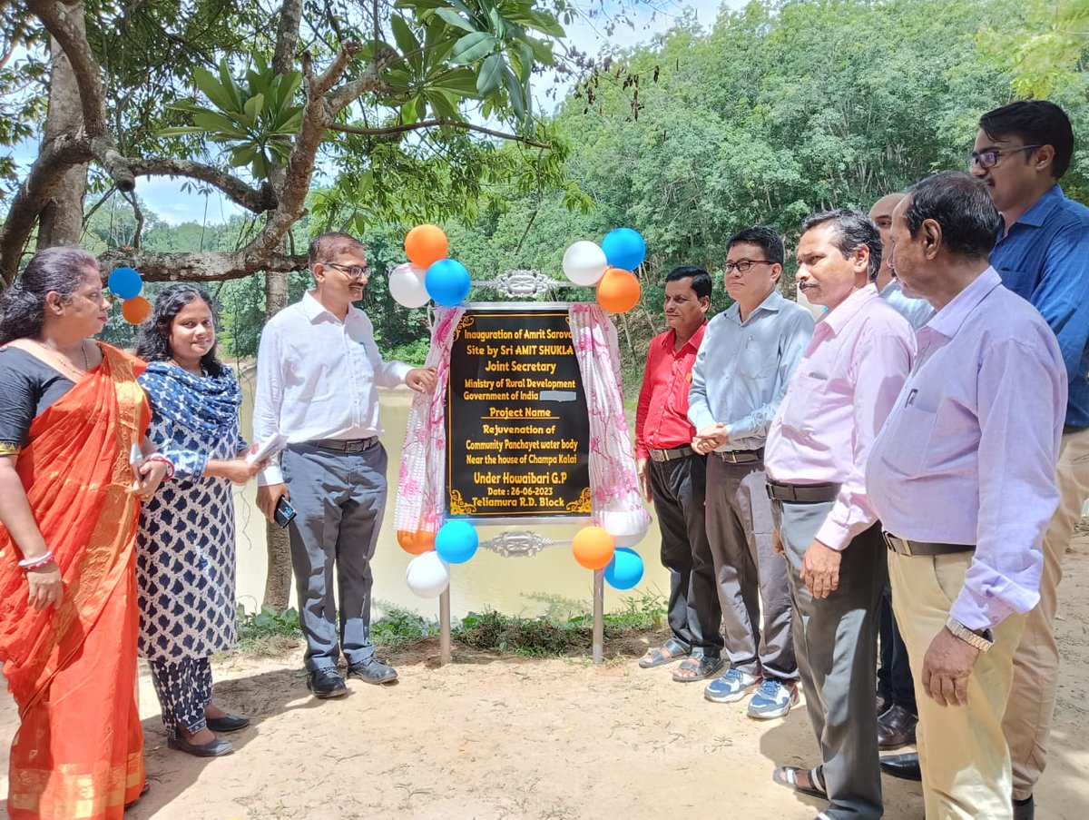 Inauguration of #AmritSarovar by Shri Amit Shukla, Hon'ble Joint Secretary , #MoRD at #Teliamura RD Block, #Khowai District, #Tripura.

@tripura_cmo 
@MoRD_GoI 
#AzadiKaAmritMahotsav
#G20Summit
#JSA
#JalShaktiAbhiyan