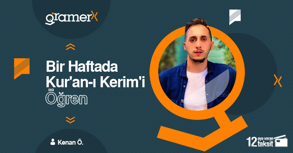 Kenan Ö. Hoca ile Bir Haftada Kur'an-ı Kerim Öğren GramerX'de. Detaylı bilgi için gramerx.com'u ziyaret edebilir veya dm yoluyla iletişim kurabilirsiniz.  #arapçakursu #arapçadeneme #arapçakonuş #arapçaöğreniyorum #arabic #imamhatiplisesi #onlineeğitim