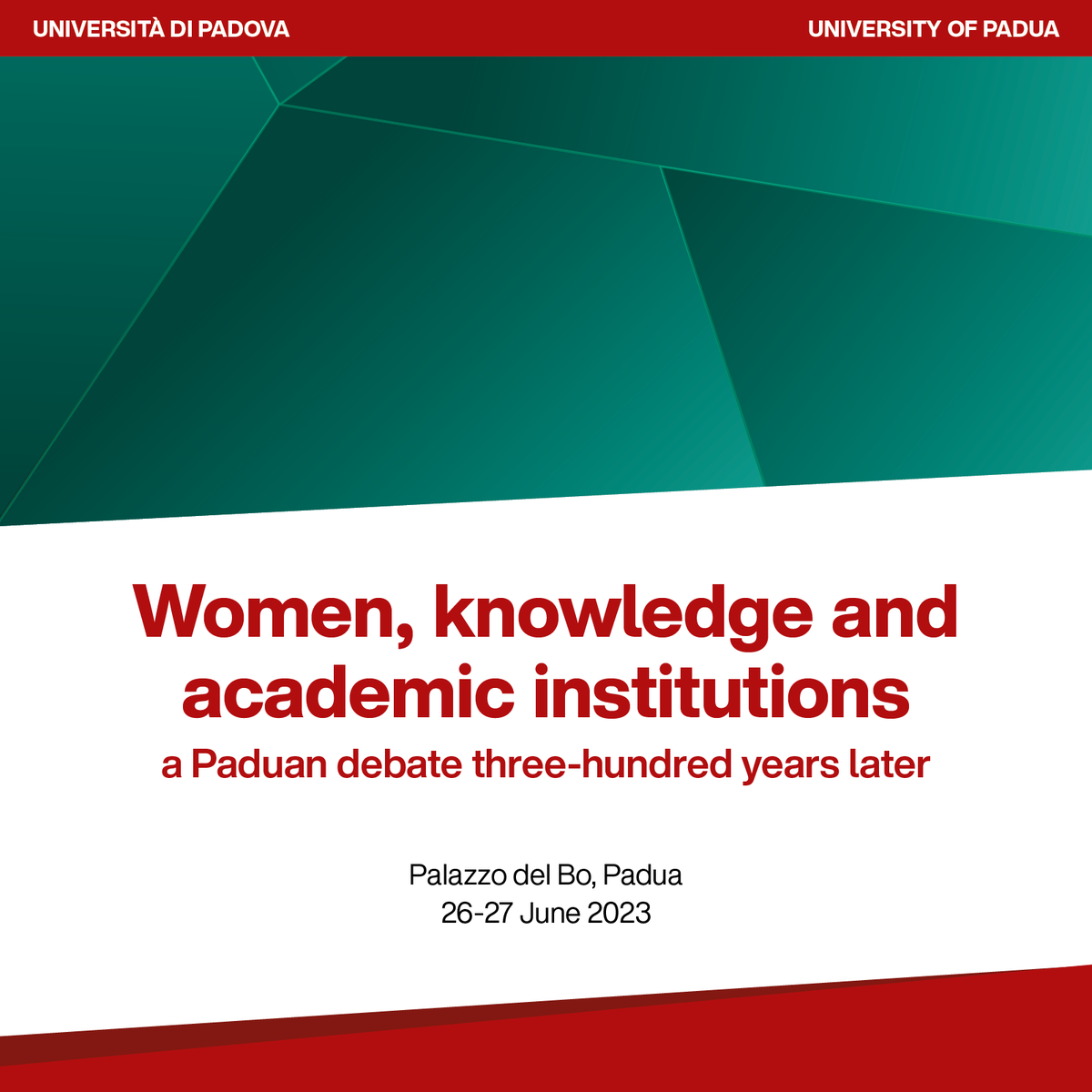UniPadova's tweet photo. 👩‍🔬 Donne e scienza: partecipazione alla produzione dei saperi.

Un convegno con ospiti del mondo accademico italiano e internazionale, per creare una società e una scienza più eque e paritarie.

Centro Elena Cornaro @DiSSGeA_UniPD #FISPPA #DiSLL
> https://t.co/LdmNikhGSO https://t.co/L1poZqD3Oh