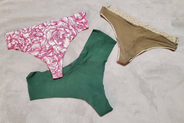 3 pairs of panties up for grabs! WI
Already sold a couple today §15
All panties sold come included with a polaroid pic of me in them a
DM to claim your pair!