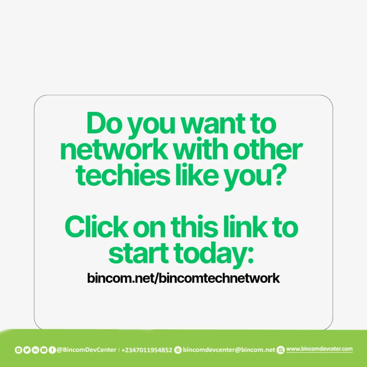 Embrace the power of networking and watch your career soar to new heights!

bincom.net/bincomtechnetw…

#NetworkingMatters
#BusinessNetworking
#DigitalConnections
#NetworkingGoals
#RelationshipBuilding
#NetworkingNinja
#NetworkingCommunity
#NetworkingForSuccess