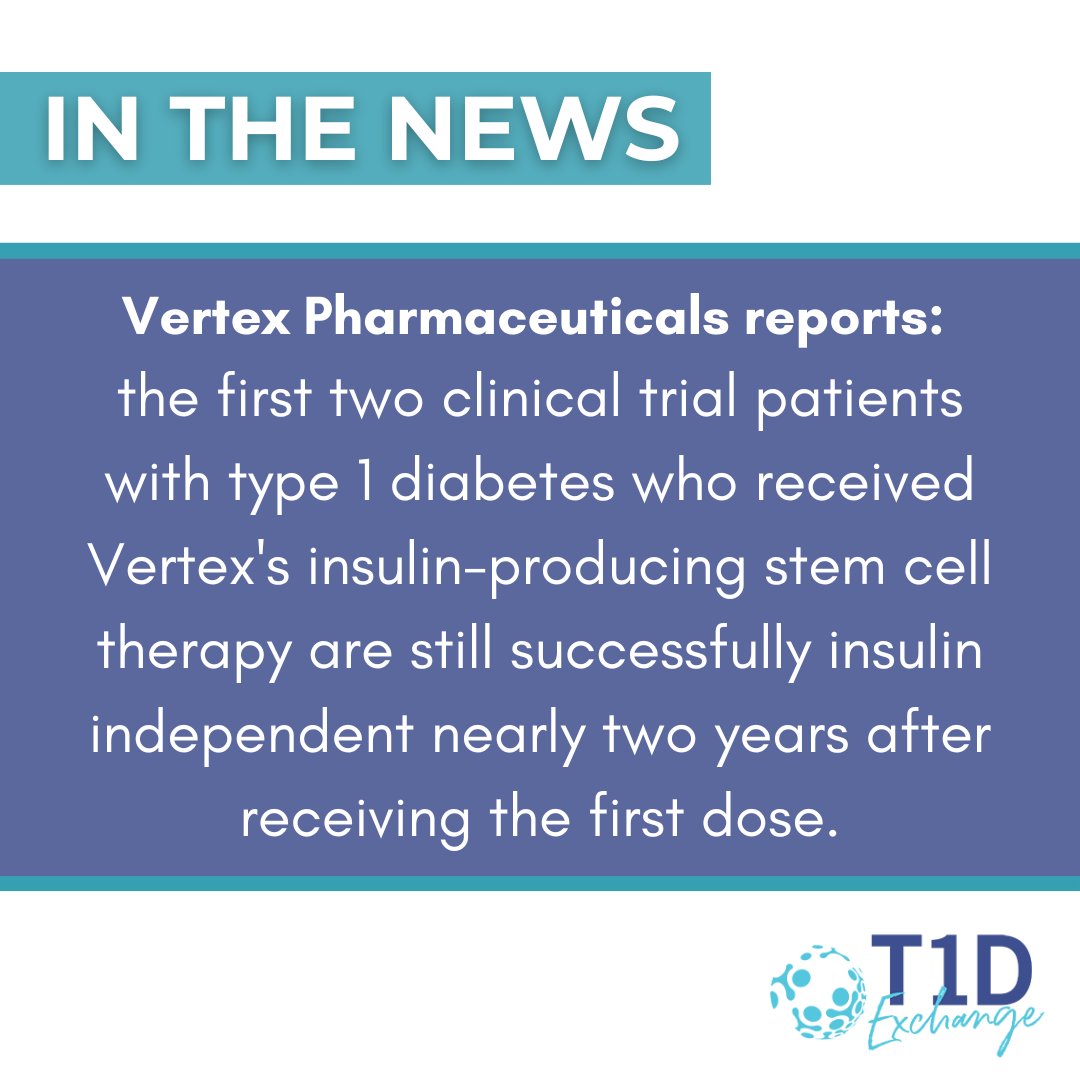 This weekend, <a href="/VertexPharma/">Vertex Pharmaceuticals</a> shared an exciting update about the VX-880 clinical trial! NEXT is VX-264 which uses a protective device that eliminates the need for immunosuppression.
 
LEARN MORE: 
tinyurl.com/5amw264m
hubs.ly/Q01VKW-40

#t1d #type1diabetes #ada2023