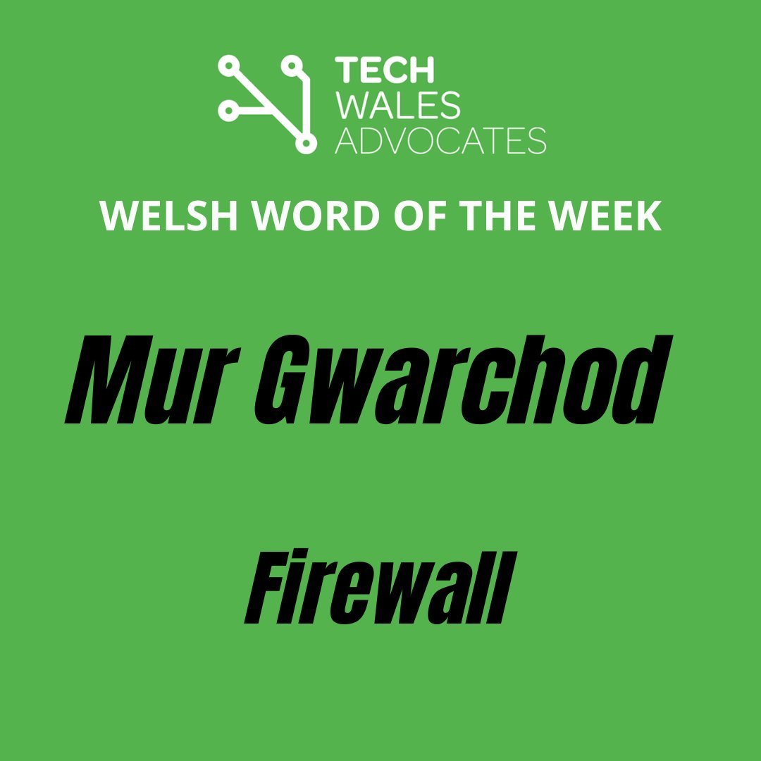 AdvocatesTech's tweet photo. This weeks #WelshWord is Firewall. Something we all should have on our computers but don't always think to update! https://t.co/vRecZ3kKyN