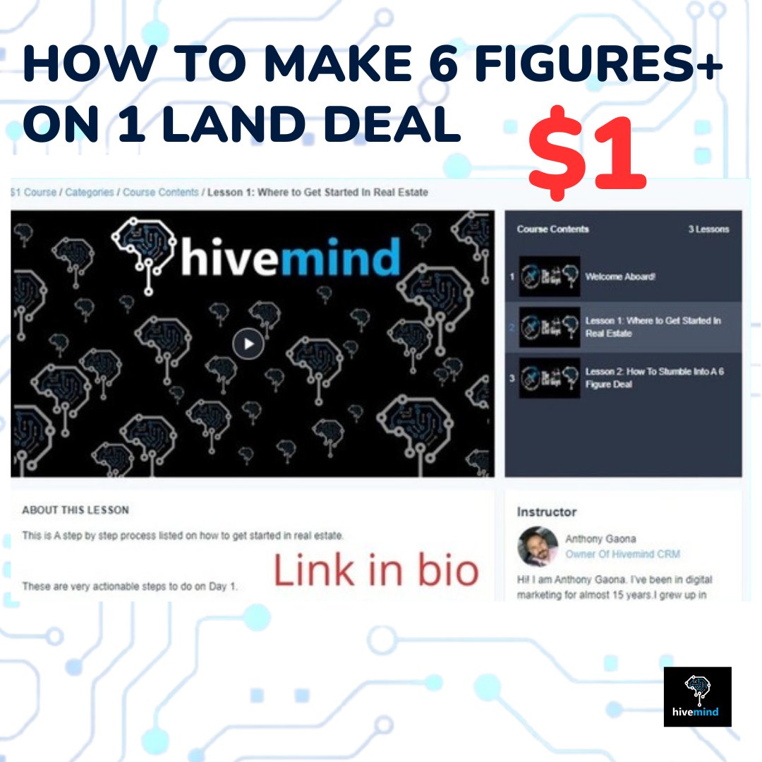 Learn how to make six figures in one real estate land deal. 📈
⁠ 
#realestatemarketing #realestate #webuyhouses #hivemindcrm #hivemind #hivewithuspodcast #hivewithus