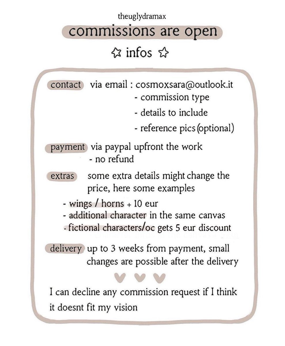 commissions are open 💌
#artcommission #commissionopen #digitalart #CommissionSheet