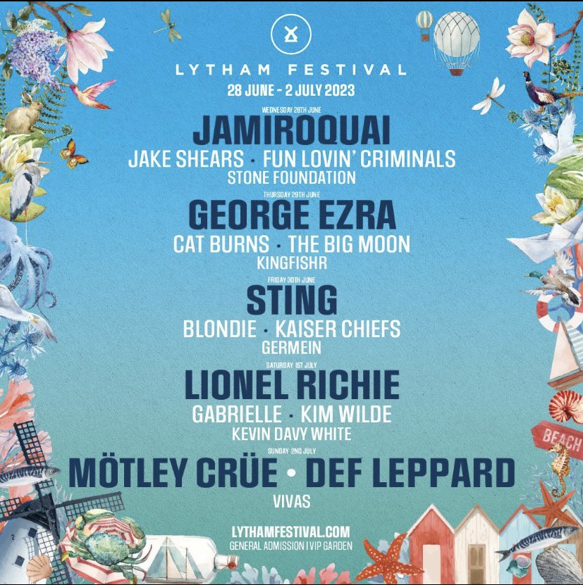 What an amazing line up <a href="/LythamFestival/">Lytham Festival</a> this week! See you there! 🙌😎