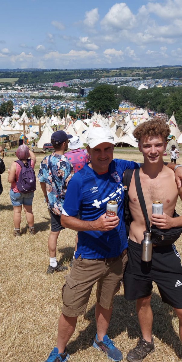 dickie_ted's tweet photo. Didn’t see enough #itfc shirts on the @GlastoFooty feed, so here’s my mate and his son Uppa Towen https://t.co/ogTJwkZ8aT