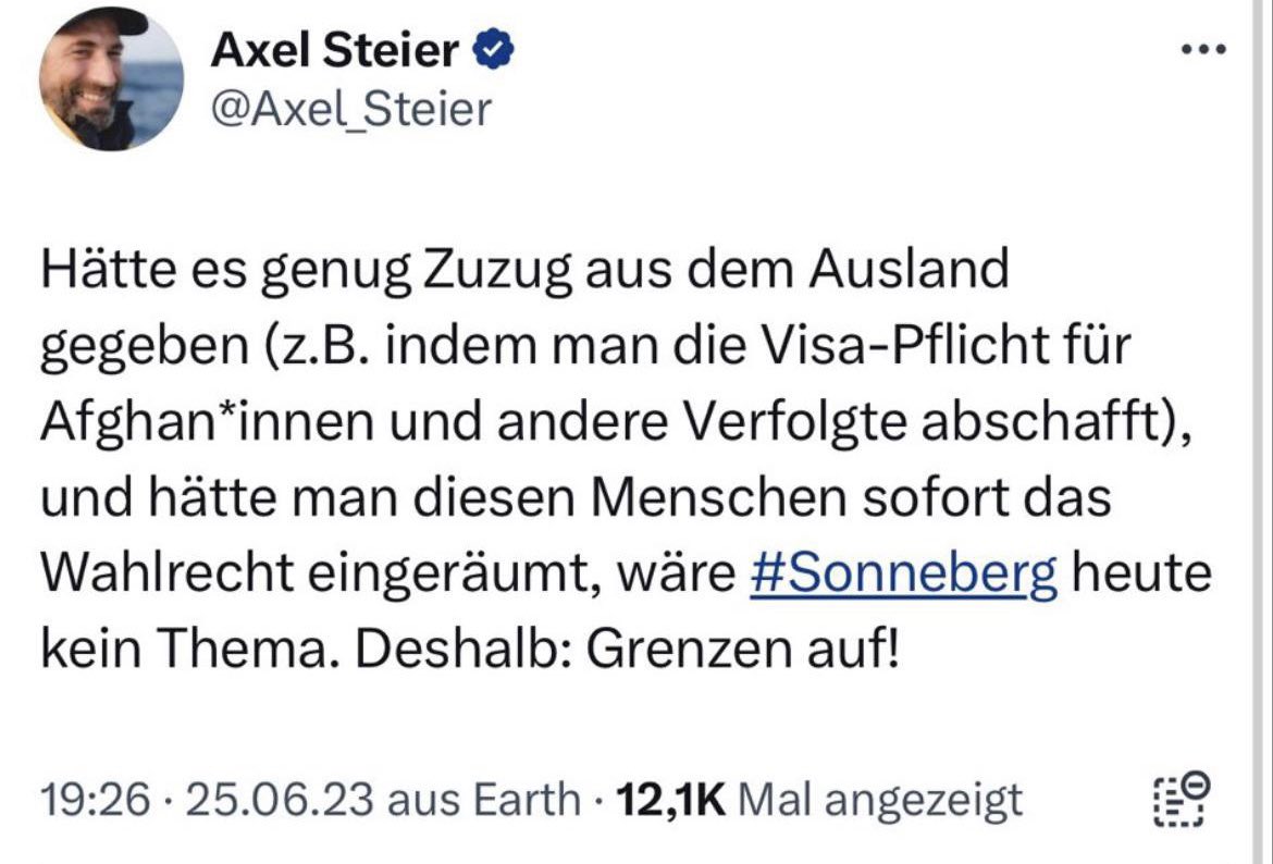 MittelstandMfr's tweet photo. Der Chef von "Mission Lifeline" will den Volkswillen durch „Zuzug“ brechen.
#Sonneberg #Migraton https://t.co/k9apNkzzp1