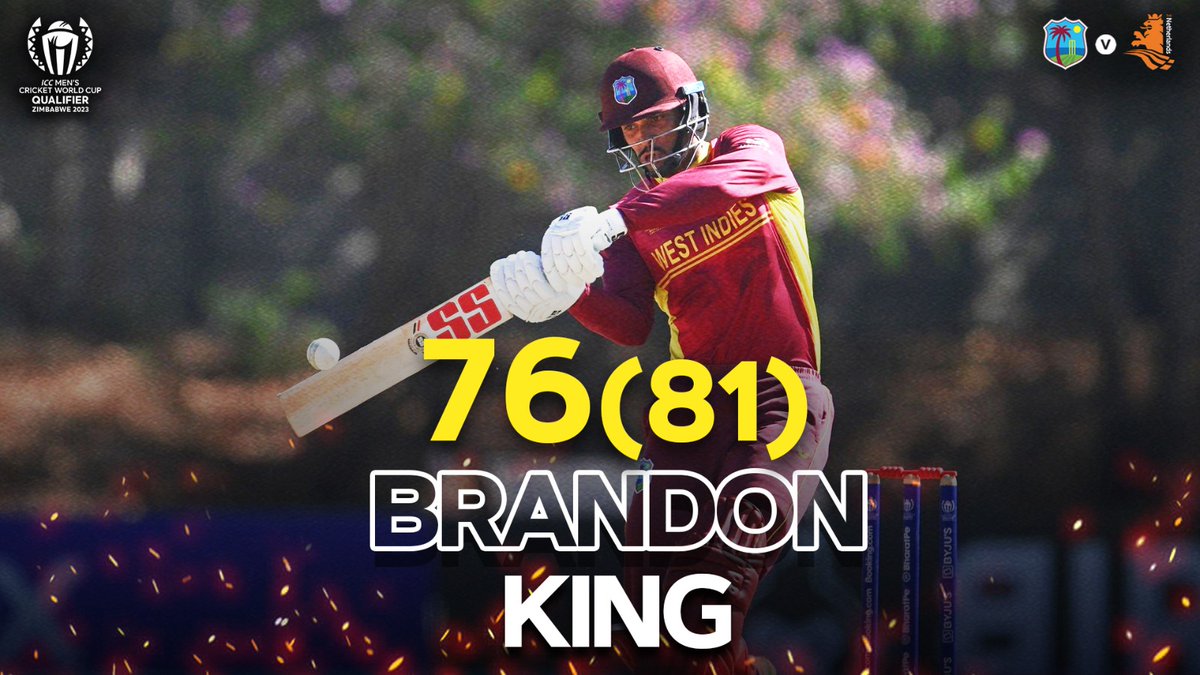 The perfect knock comes to an end for @bking_53 
#MenInMaroon 
#WIvsNED