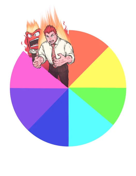 Anger. tadinya mau warna merah aja kulitnya, tapi malah kyk hellboy  jadi aku bikin pinkish aja de, kan kemerah merahan tu.  ok lanjut warna oren, beri ak karaker warna oren 