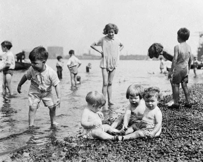 Children playing at Greenwich Riverside c1935