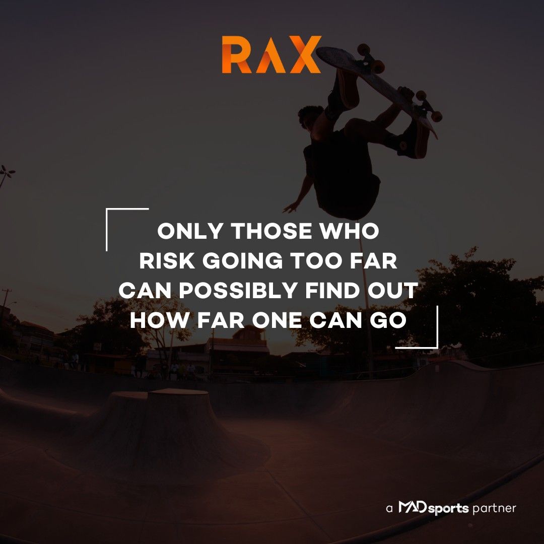 GM RAXers!👋😎

Defy the uncertain and push your limits.
Dare to know how far you can go.

Here's for your #Monday thoughts! Rock on!🤙 

#RAXworld #ActionSports #NoRiskNoStory