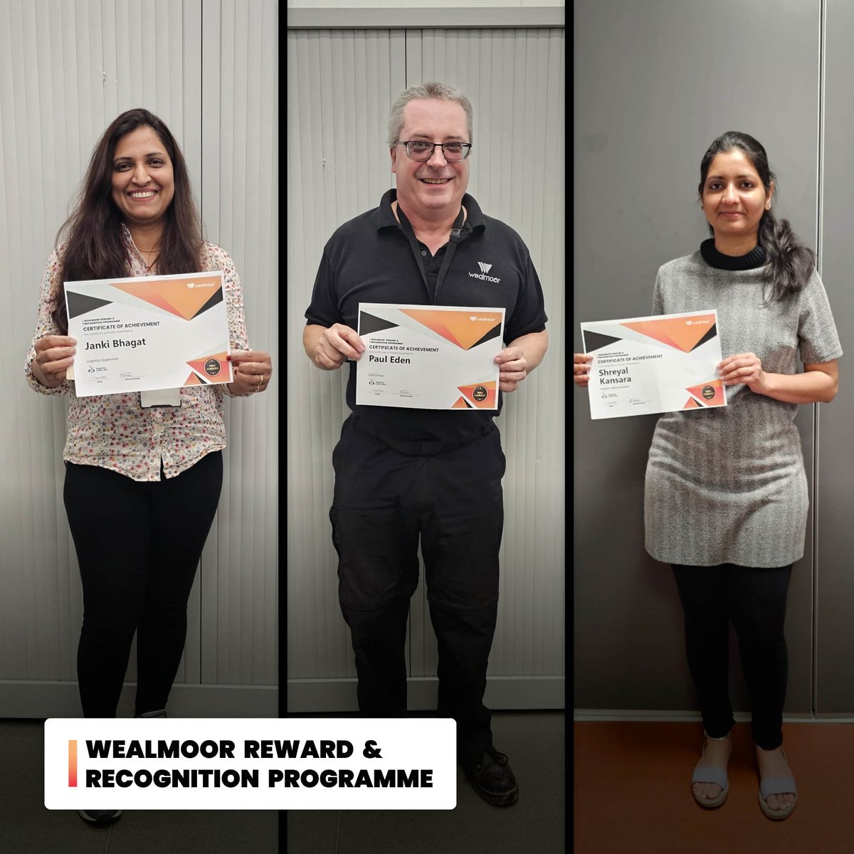 Many congratulations to Janki, Paul and Sheryal who have all received a Reward and Recognition certificate for their empathetic nature and win-win attitude. #wealmoor #thewealmoorway #reward #recognition #award #empathy #entrepreneurialspirit #passion #community #contributions
