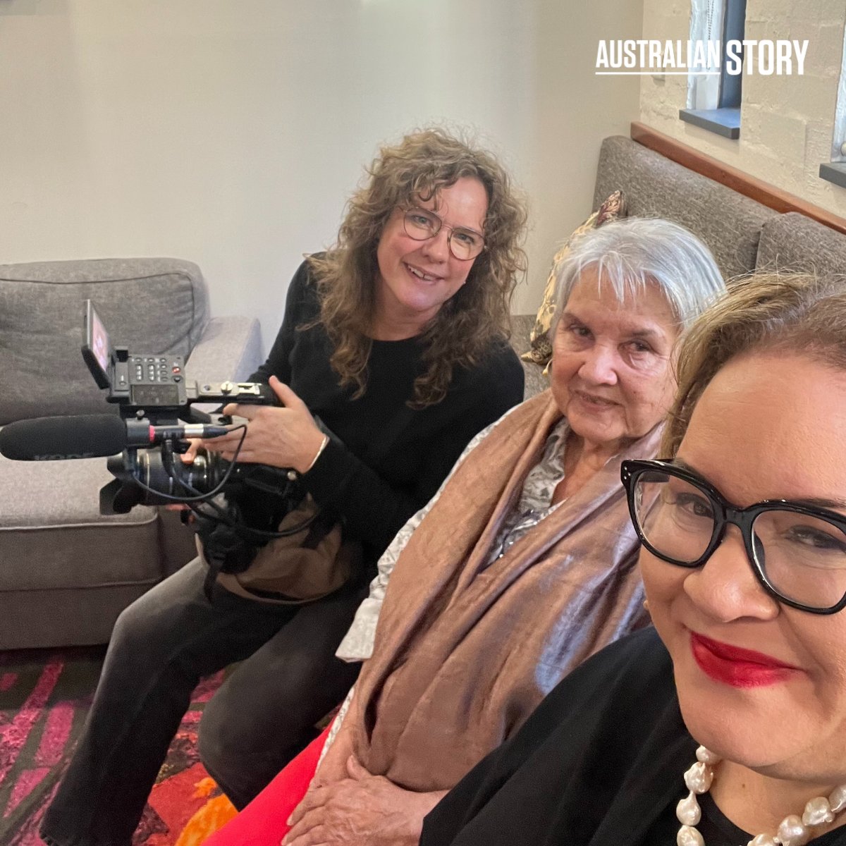 A peek #behindthescenes filming tonight's #AustralianStory with @oliviarousset and Marc Smith in #Canberra catching up with @mdavisqlder