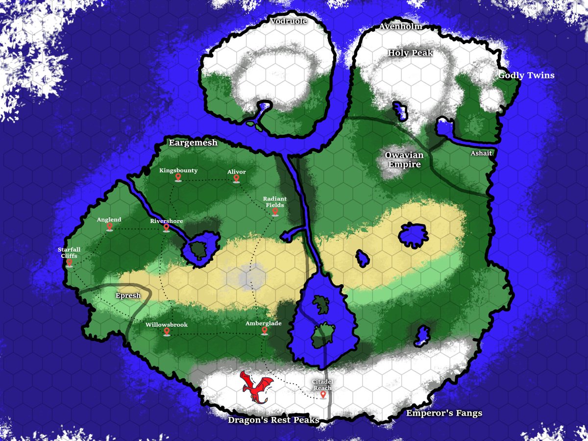 Working on a D&D campaign, gonna have 7 players 💀 This is the world map so far 🤓☺️😃😄
#dnd #dungeonsanddragons #CriticalRole #roleplaying #writing #dungeonsanddragonsmovie